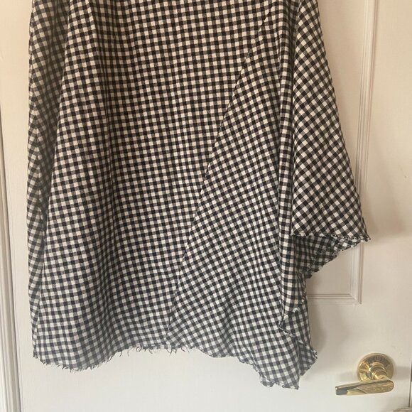 Zara Woven Gingham Check Asymmetric Hem Skirt - Size XL - Picture 3 of 13